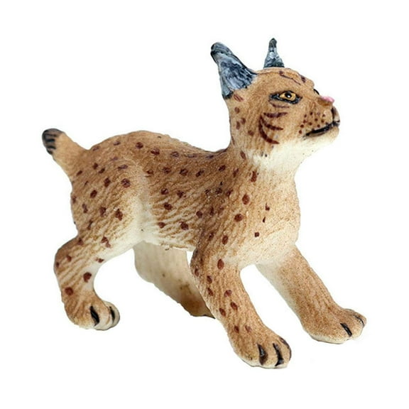 Holzlrgus Lynx Figure Realistic Animal Figurines Early Educational Cat Toy Science Project Christmas Birthday Cake Topper for Kids Toddler
