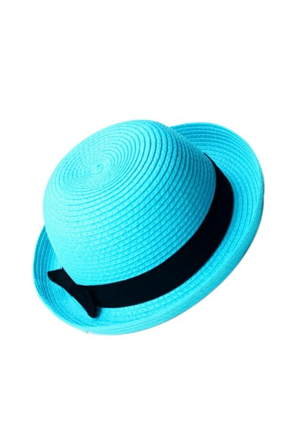 Mens Hats Sun Hat, Blue Fashion Women Bowler Hat Women Summer Sun Hats Straw Beach Hat Woven Straw Hat for Outdoor Activities, Party, Beach Mens Hat