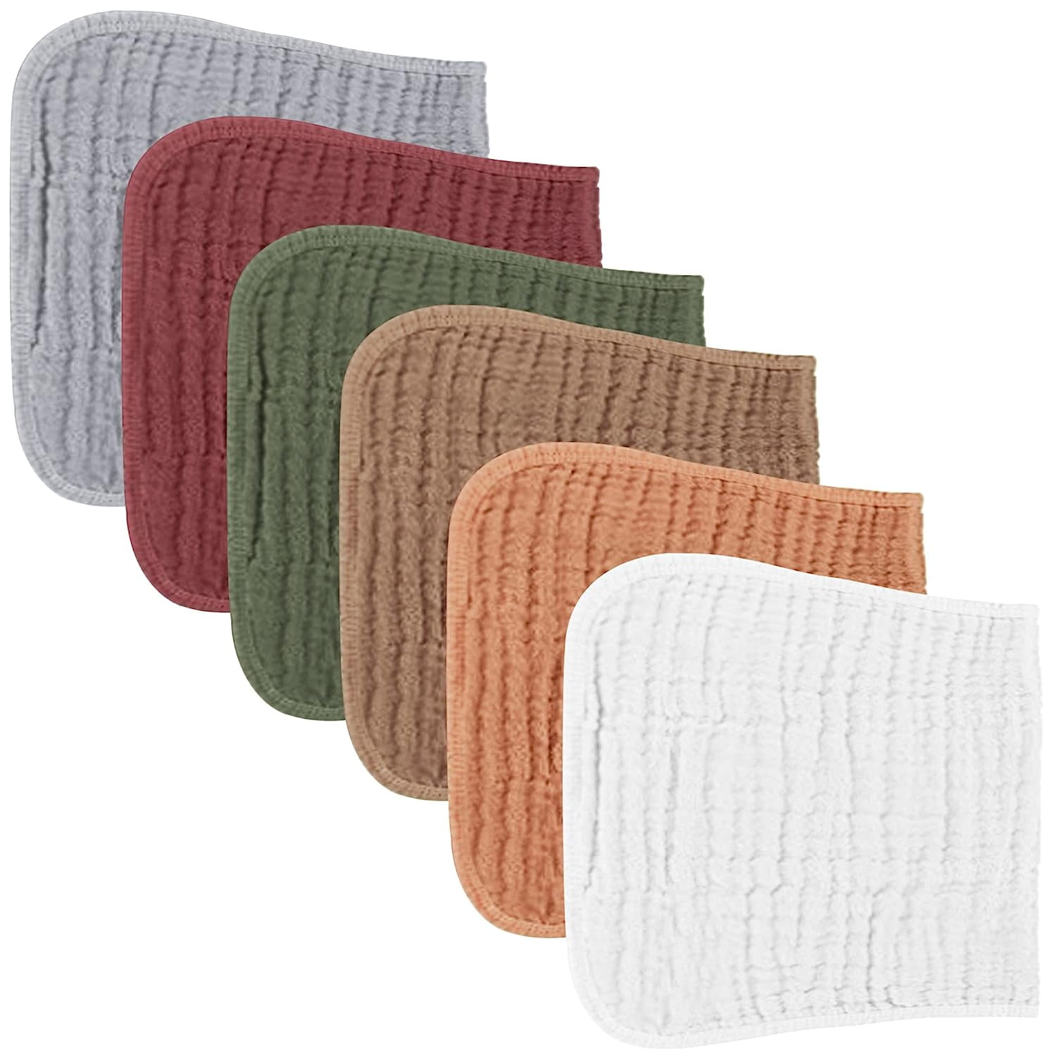 Holzlrgus 6 Pack Muslin Baby Burp Cloths for Newborns, Infants, Boys