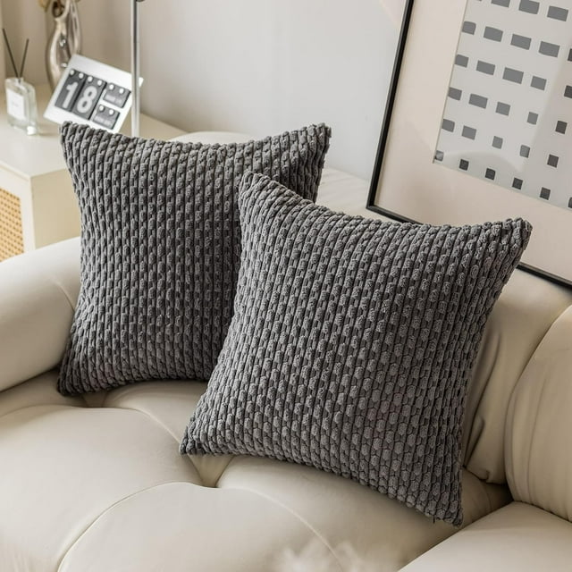 Holzlrgus Pack of 2 Corduroy Decorative Throw Pillow Covers 22x22 Inch