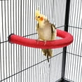 thumbnail image 1 of Holzlrgus Parrot Perch Stand, U Shape Quartz Sands Bird Stick Cages Accessories Paw Grinding Rough-surfaced Bird Perches for Parakeets,Cockatiels, Parrots, Conure (Small-Red), 1 of 7