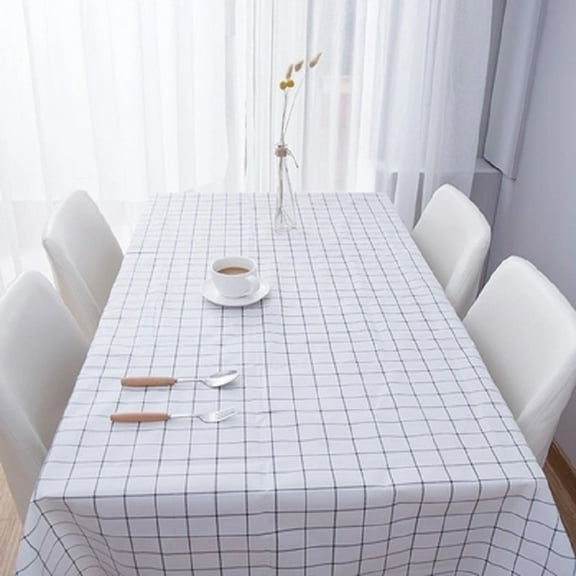 Holzlrgus Plaid Pattern Heavy Weight Vinyl Square Table Cover - Waterproof and Stain-Resistant Wipe Clean PVC Tablecloth for Kitchen Decor, Heat Resistant Table Protector