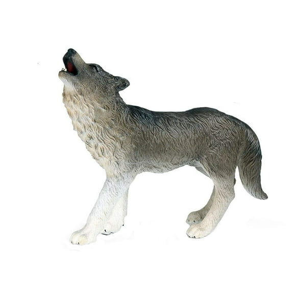 Holzlrgus Realistic Animal Figures Howling Wolf Figurines Rubber, Science Project, Cake Topper, Early Educational Toys Birthday for Toddlers Kids Age 3 4 5