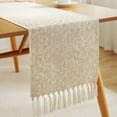 thumbnail image 1 of Holzlrgus Rustic Table Runner with Tassels, Boho Farmhouse Table Runners 72 Inches Long for Holiday Party, Wedding and Dining Table Decor, 13x72 Inches, Beige, 1 of 6