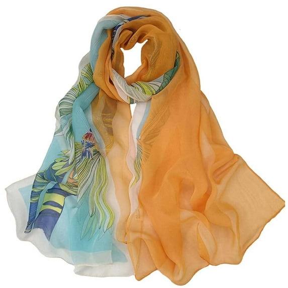 Holzlrgus Scarfs for Women Lightweight Scarf Fashion Scarves Sheer Print Shawl Holiday Scarf