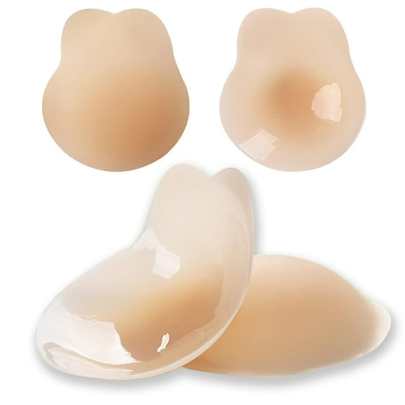Holzlrgus Silicone Adhesive Bra - Strapless, Invisible, Push-Up for Backless Dresses, with Nipple Covers.