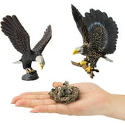 Holzlrgus Simulated Bald Eagle Figurines Plastic Eagle Model Realistic Eagle Action Figures for Animal Collection, Set of 3