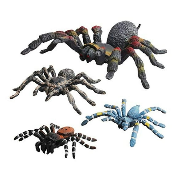 Holzlrgus Simulated Spider Model Realistic Spider Figurines Plastic Spider Action Figure for Collection Science Educational, Set of 4
