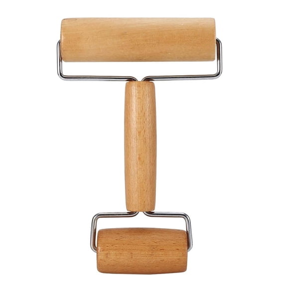 Holzlrgus Small Rolling Pin, Wooden Dough Roller, Non-Stick Pizza Roller, Dough Baker Roller Set for Home Kitchen Baking Cooking(4.13in, 2.36in)