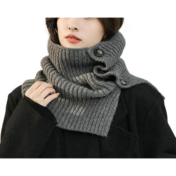 Holzlrgus Solid Color Scarfs for Women with Buttons Vintage Pashmina Rave Shawls and Wraps for Party Travel Fall Winter