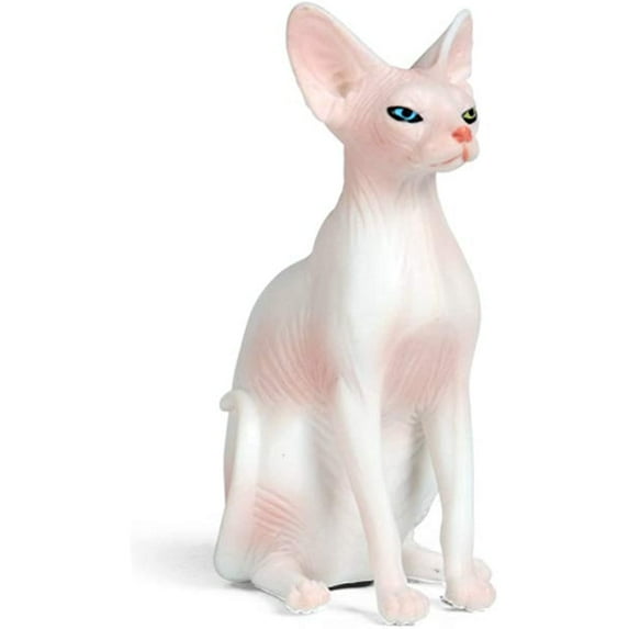 Holzlrgus Sphynx Cat Figurine Miniature Hairless Cat Model Sphynx Hairless Cat Statue for Home Decoration,Pink
