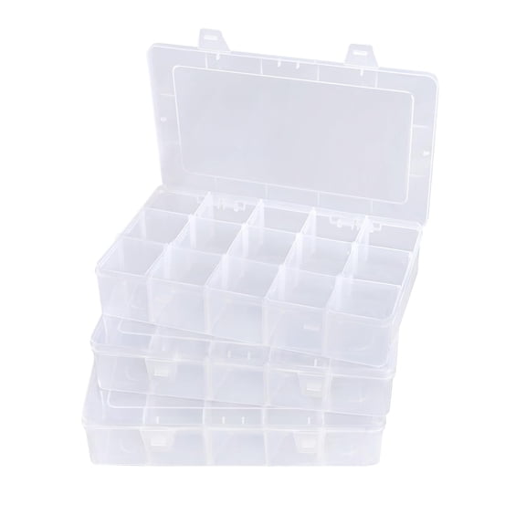 Holzlrgus Tackle Box Organizer Plastic Organizer 1 Pack Bead Container Plastic Organizer Box with Dividers Plastic Jewelry Box Large 15 Grid Craft Organizer