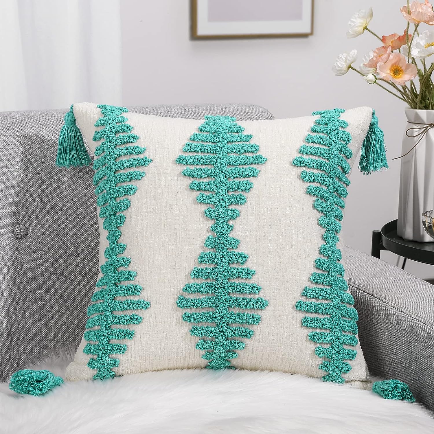 Holzlrgus Throw Pillow Covers for Couch and Bed, Modern Tribe Bohemian