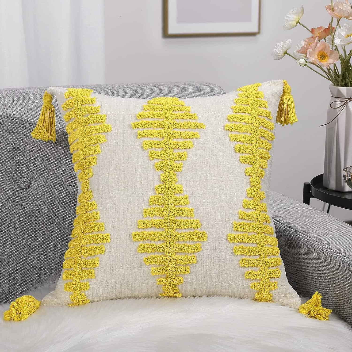 Holzlrgus Throw Pillow Covers for Couch and Bed, Modern Tribe Bohemian