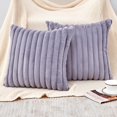 thumbnail image 1 of Holzlrgus Throw Pillow Covers Decorative Faux Fur Set of 2 20x20 Inch Pillow Covers, Soft Grey Striped Pillowcases for Couch Sofa Bed Living Room, Fluffy Cute Home Boho Accent Fuzzy Neutral Decor, 1 of 6