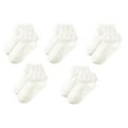 thumbnail image 1 of Holzlrgus Toddler Girls Ruffle Lace Trim Cotton Socks Eyelet Frilly Dress Socks 5-Pack, 1 of 6