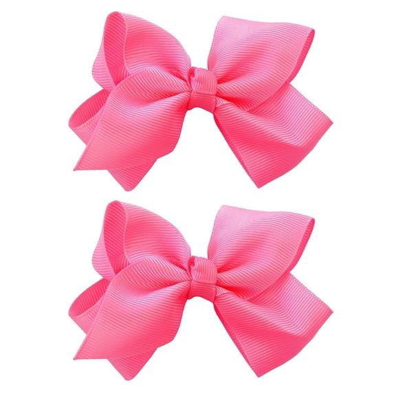 Holzlrgus Toddlers' Girls' Smooth Grosgrain Ribbon Bow Alligator Clip, Bright Pink