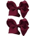 thumbnail image 1 of Holzlrgus Toddlers' Girls' Smooth Grosgrain Ribbon Bow Alligator Clip, Burgundy, 1 of 2