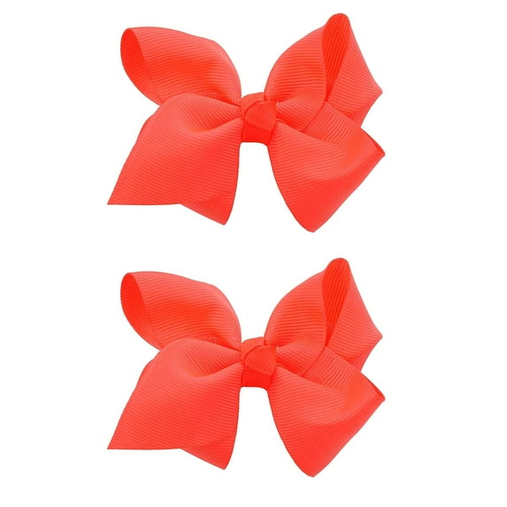 Holzlrgus Toddlers' Girls' Smooth Grosgrain Ribbon Bow Alligator Clip, Neon Orange