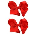 thumbnail image 1 of Holzlrgus Toddlers' Girls' Smooth Grosgrain Ribbon Bow Alligator Clip, Red, 1 of 2