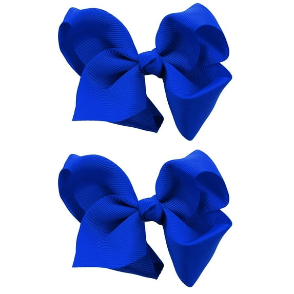 Holzlrgus Toddlers' Girls' Smooth Grosgrain Ribbon Bow Alligator Clip, Royal Blue