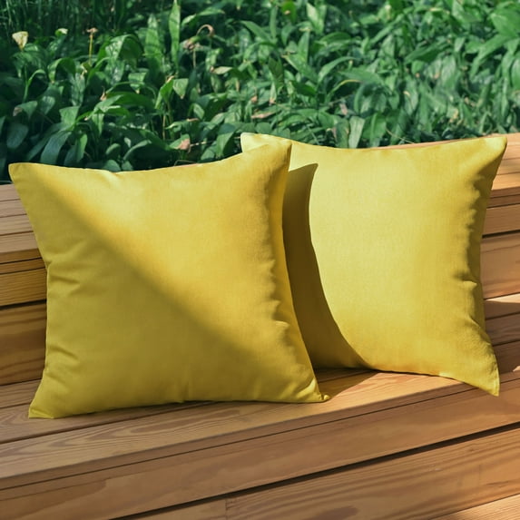 Holzlrgus Waterproof Decorative Throw Pillow Covers, Yellow, 20" x 20",2 Pcs