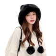 thumbnail image 1 of Holzlrgus Winter Beanie Hats for Women Warm Knit Skull Cap Bomber Hat with Fur Pompom Russian Ushanka Trapper Hat Ear Cover, 1 of 6