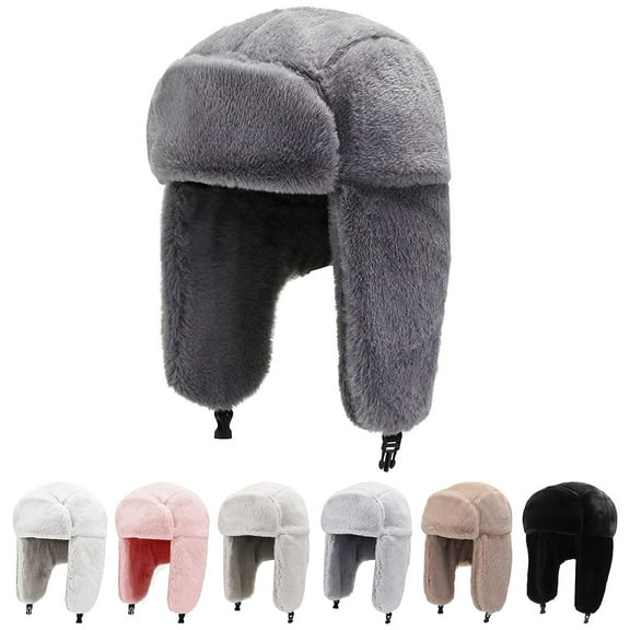 Holzlrgus Winter Hats for Men Womens Winter Hats Ushanka Trapper Hat with Earflaps Warmer for Adult Boys Girls