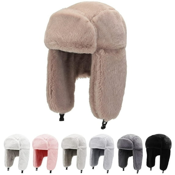 Holzlrgus Winter Hats for Men Womens Winter Hats Ushanka Trapper Hat with Earflaps Warmer for Adult Boys Girls