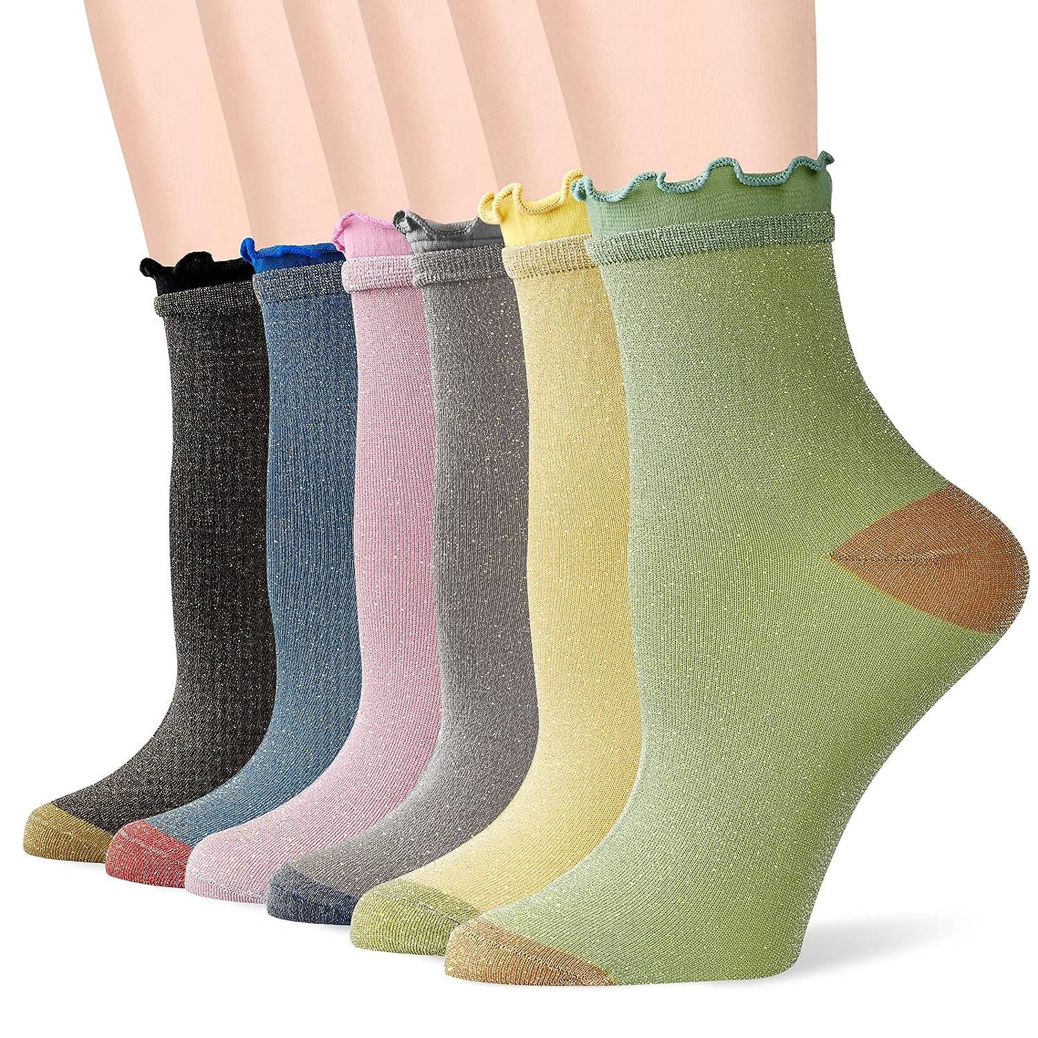 Shining Ruffles Holzlrgus Women Socks Fashion Novelty Nylon Shining Star Shimmer,Thin ...