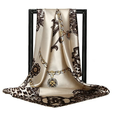 Holzlrgus Women's Large Satin Square Scarf - Soft Silk Feel for Hair Wrapping, Designer Gift Scarf 35x35 Inches