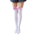 thumbnail image 1 of Holzlrgus Women's Satin Bow Stockings Thigh High Over Knee Stockings, 1 of 3