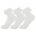 thumbnail image 1 of Holzlrgus Womens Crew Socks Casual Cotton Lace Socks for Women Novel Cute Girls Thin Dress Socks 3/5 Pack, 1 of 7