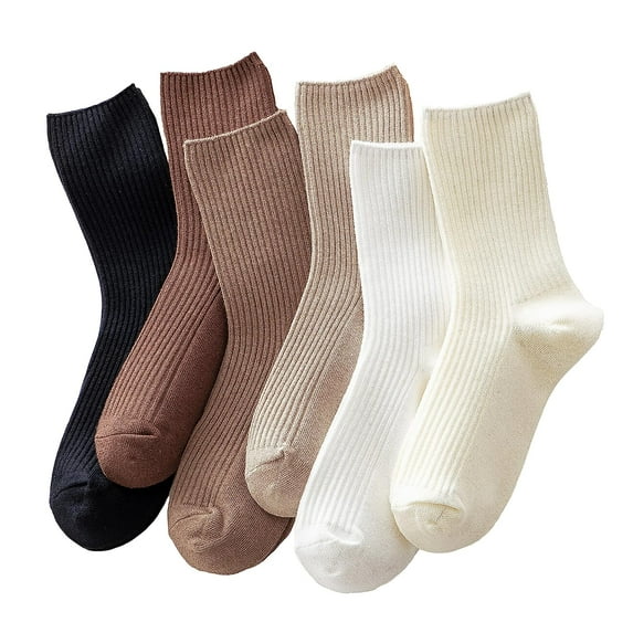 Holzlrgus Womens Cute Crew Socks Casual Athletic Aesthetic Socks Neutral Cotton Socks for Women Granola Girls Clothes