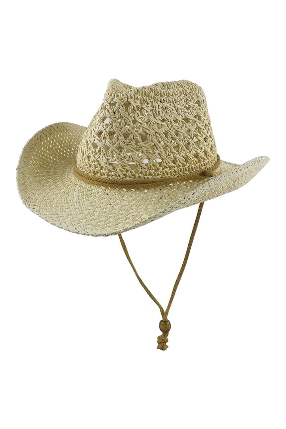 Womens Summer Straw Hat Wide Brim Outdoor UV Protection Foldable Cowboy Sun Hat Fedora Beach Cap