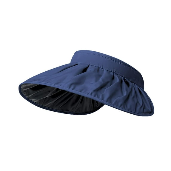 Holzlrgus Womens Sun Visor Hat Wide Brim UV Sun Protection Roll Up Hairband Summer Ponytail Beach Hats Travel UPF 50+