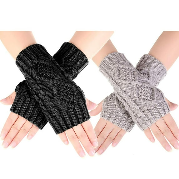 Holzlrgus Womens Winter Arm Warmers Warm Fingerless Gloves Hand Crochet