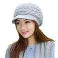 thumbnail image 1 of Holzlrgus Womens Winter Beanie Warm Knitted Slouchy Wool Hats Cap with Visor, 1 of 7
