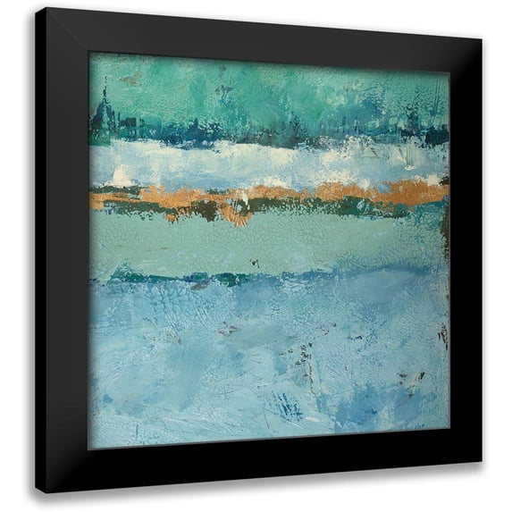 Holzner, Renate 12x12 Black Modern Framed Museum Art Print Titled - Bluegreen Harmony 2