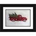 thumbnail image 1 of Holzner, Renate 18x13 Black Ornate Wood Framed with Double Matting Museum Art Print Titled - X-Mas-Truck Trees, 1 of 4