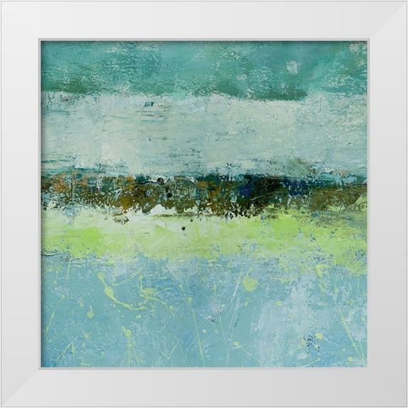 Holzner, Renate 20x20 White Modern Wood Framed Museum Art Print Titled - Green Horizon 4