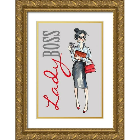 Holzner, Renate 23x32 Gold Ornate Wood Framed with Double Matting Museum Art Print Titled - Lady Boss