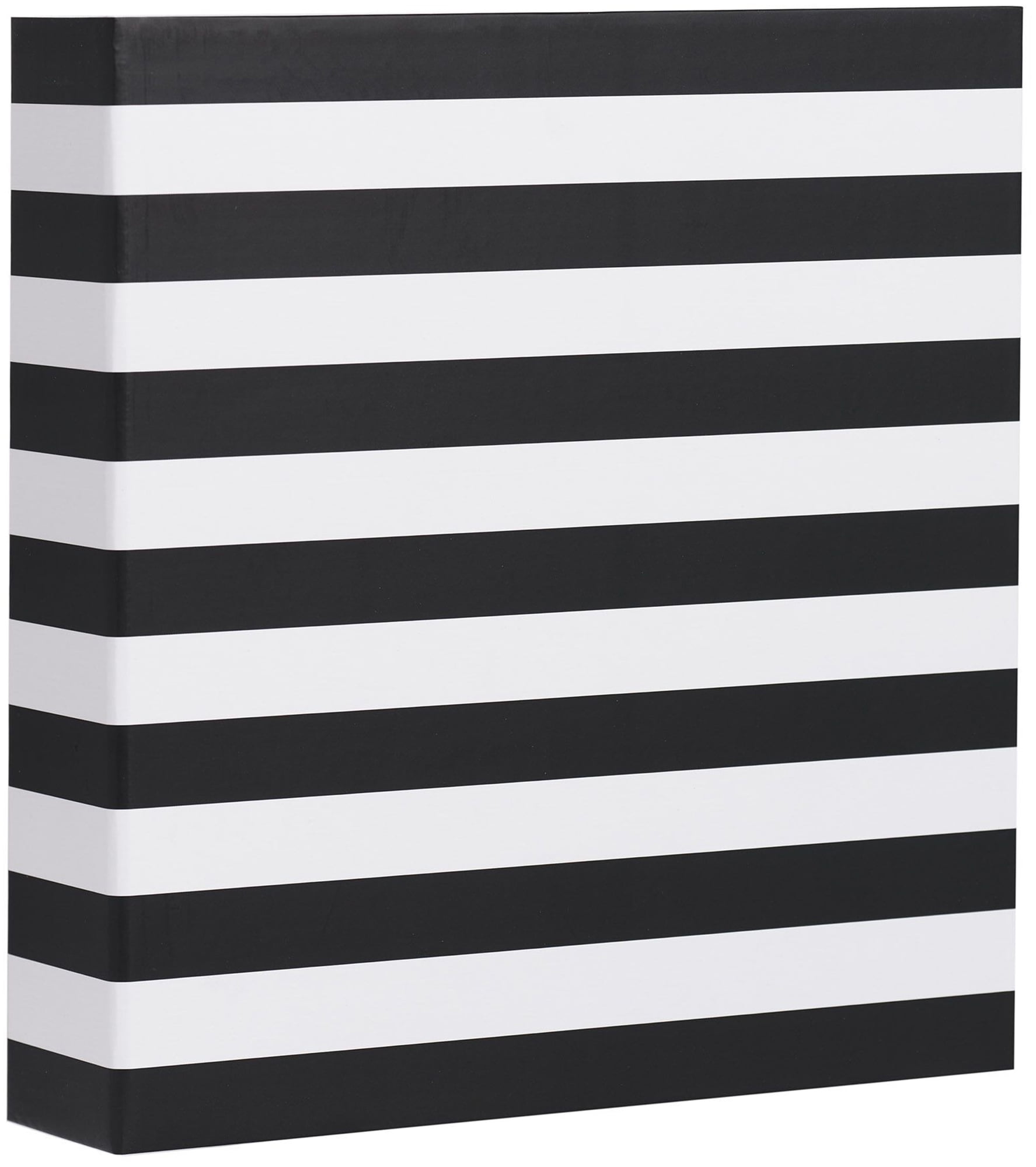 Hom Essence 3-Ring Black & White Stripe Photo Album accommodates up to 8" x 10" photos