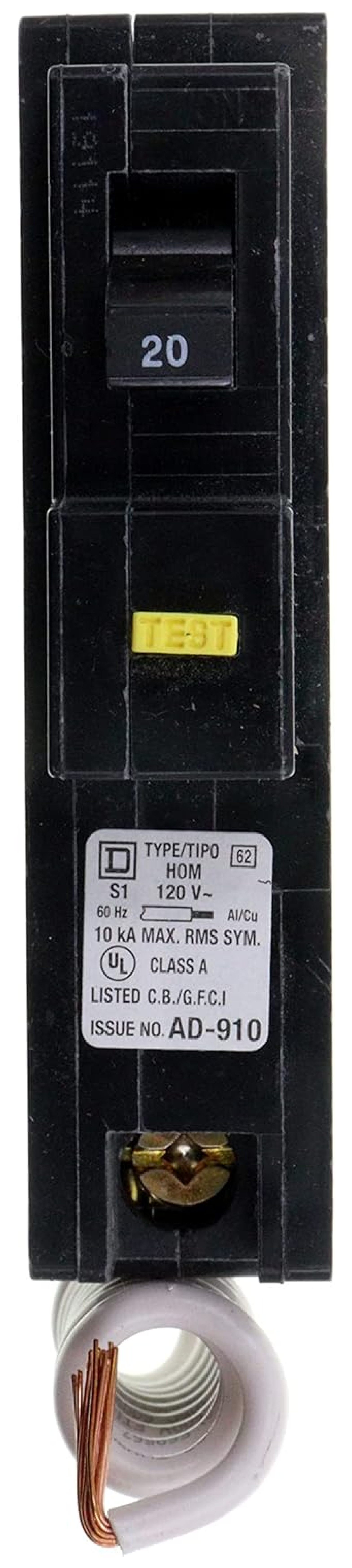 Interruttore Square D Homeline HOM220GFI 20A 2 Poli 120/240V GFCI NTO - Foto 4