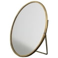 thumbnail image 1 of HomArt Large Monroe Easel Mirror, 6-inch Diameter, Brass, 1 of 1