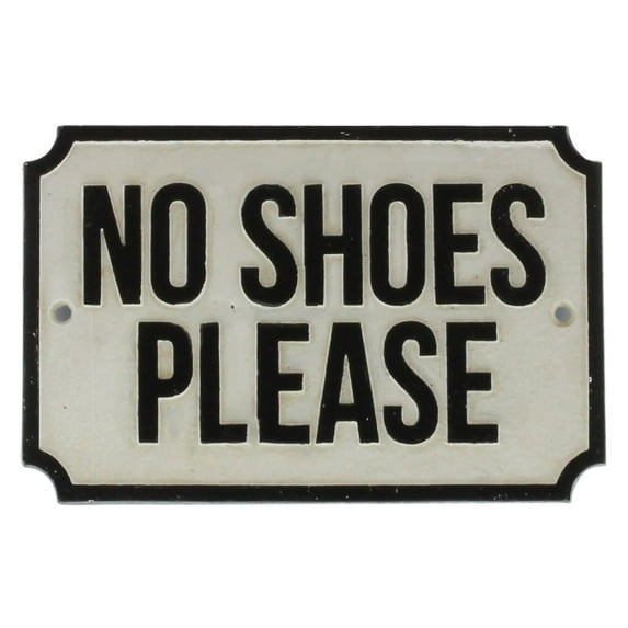 HomArt No Shoes Please Cast Iron Sign