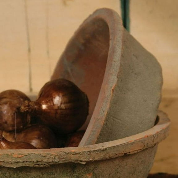 HomArt Rustic Terra Cotta Bulb Pot, Small , Antique Red, 1-Count