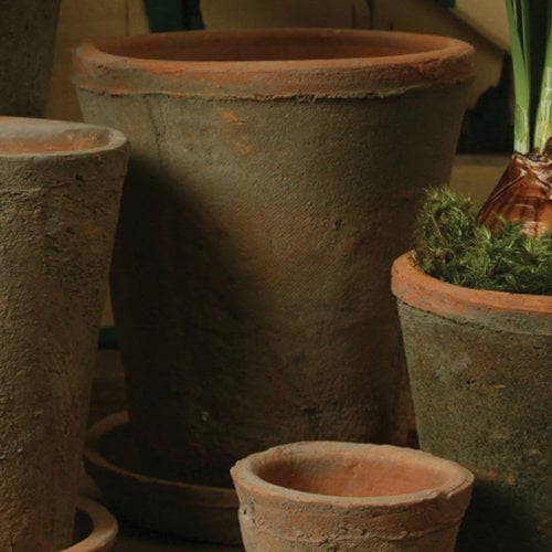 HomArt Rustic Terra Cotta Rose Pot, Large, Antique Red, 1-Count
