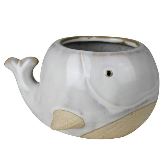 HomArt Whale Cachepot, 5.50-inch Length, Ceraminc