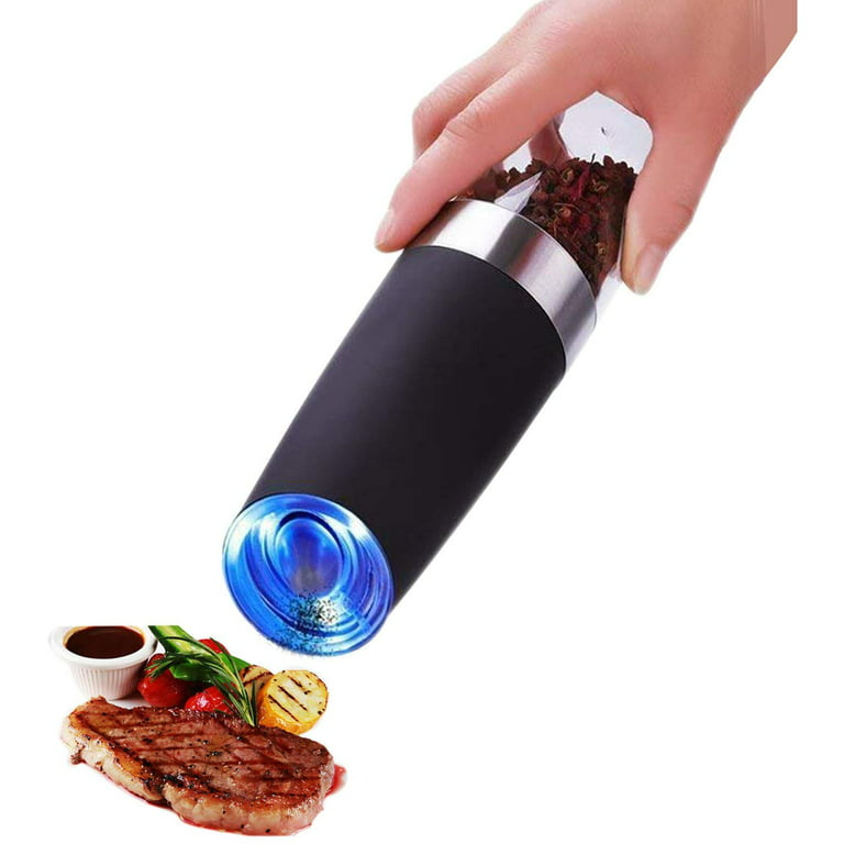 Electric Gravity Salt And Pepper Grinder Mill Set With Blue Light